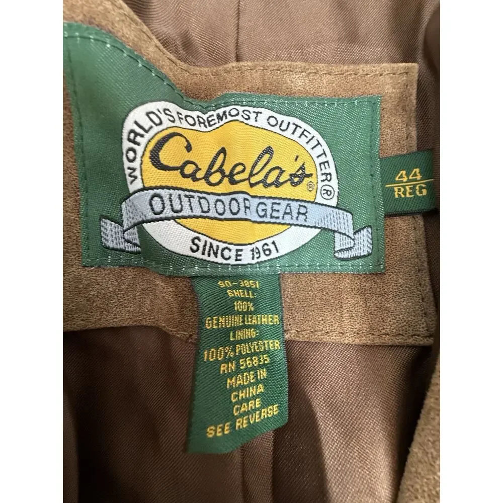 Cabelas Mens Suede Leather Blazer Jacket Size 44 Reg Brown Outdoor Gear Buffalo